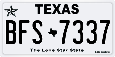 TX license plate BFS7337