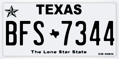 TX license plate BFS7344