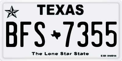 TX license plate BFS7355