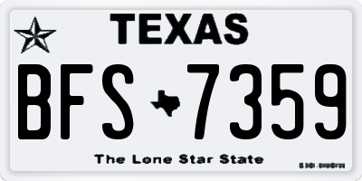 TX license plate BFS7359