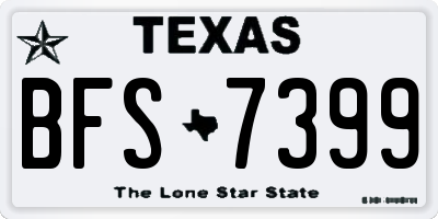 TX license plate BFS7399