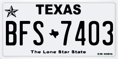 TX license plate BFS7403
