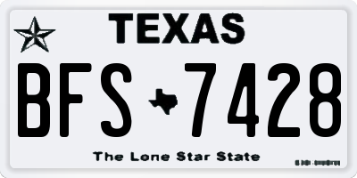 TX license plate BFS7428