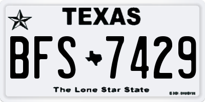 TX license plate BFS7429