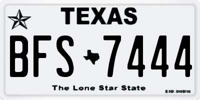 TX license plate BFS7444