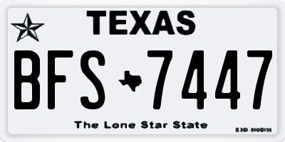 TX license plate BFS7447