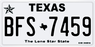 TX license plate BFS7459