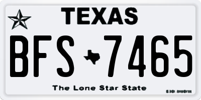 TX license plate BFS7465