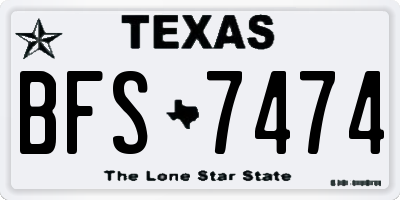 TX license plate BFS7474