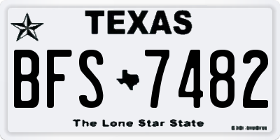 TX license plate BFS7482