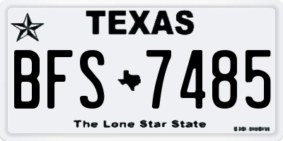 TX license plate BFS7485