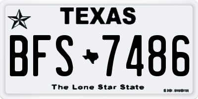 TX license plate BFS7486