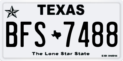 TX license plate BFS7488