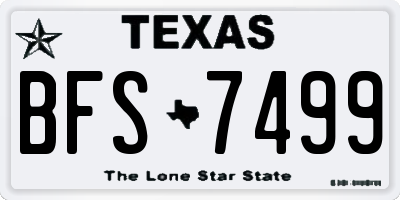 TX license plate BFS7499