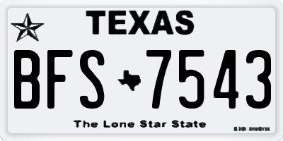 TX license plate BFS7543