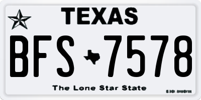 TX license plate BFS7578