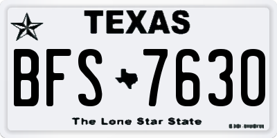 TX license plate BFS7630