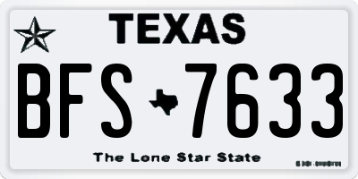 TX license plate BFS7633