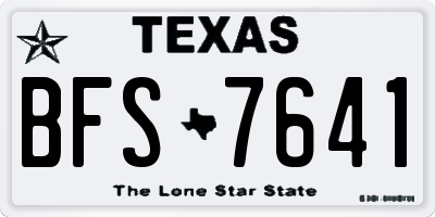 TX license plate BFS7641