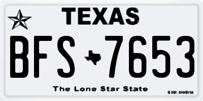TX license plate BFS7653