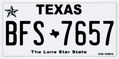 TX license plate BFS7657