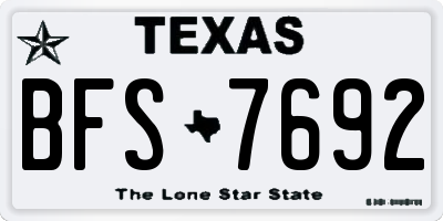 TX license plate BFS7692