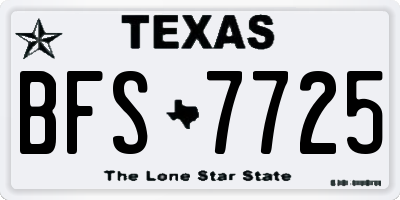 TX license plate BFS7725