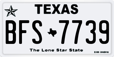 TX license plate BFS7739
