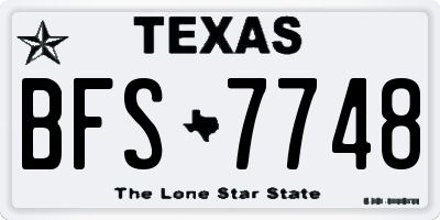 TX license plate BFS7748