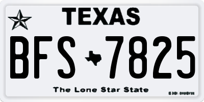 TX license plate BFS7825