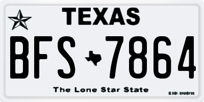TX license plate BFS7864
