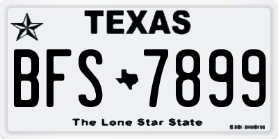 TX license plate BFS7899