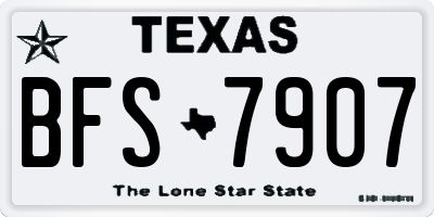 TX license plate BFS7907