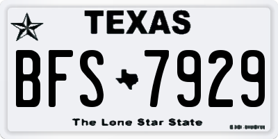 TX license plate BFS7929