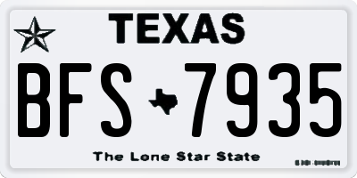 TX license plate BFS7935