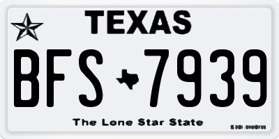 TX license plate BFS7939