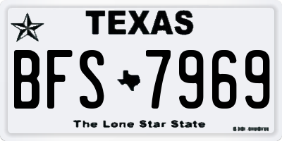 TX license plate BFS7969