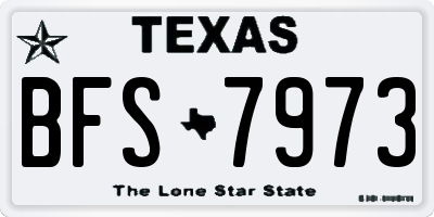 TX license plate BFS7973