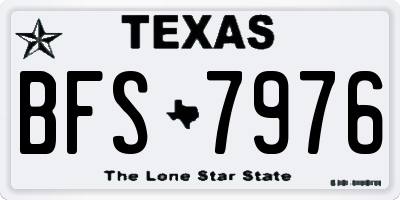 TX license plate BFS7976