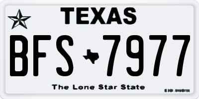 TX license plate BFS7977
