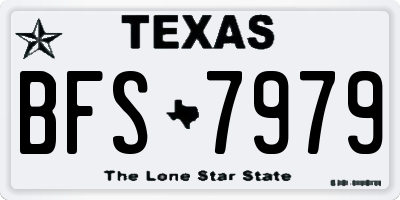 TX license plate BFS7979