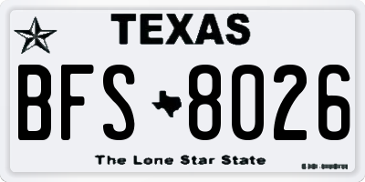 TX license plate BFS8026