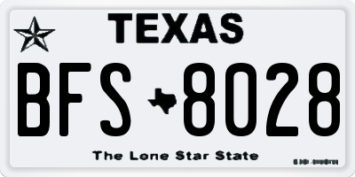 TX license plate BFS8028