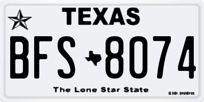 TX license plate BFS8074
