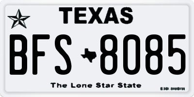 TX license plate BFS8085