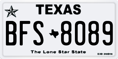 TX license plate BFS8089