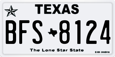 TX license plate BFS8124