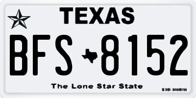 TX license plate BFS8152