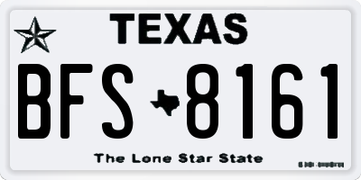 TX license plate BFS8161