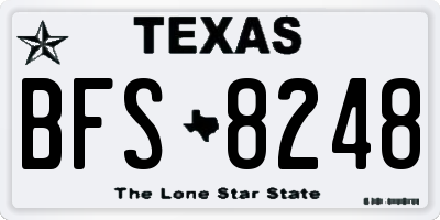 TX license plate BFS8248
